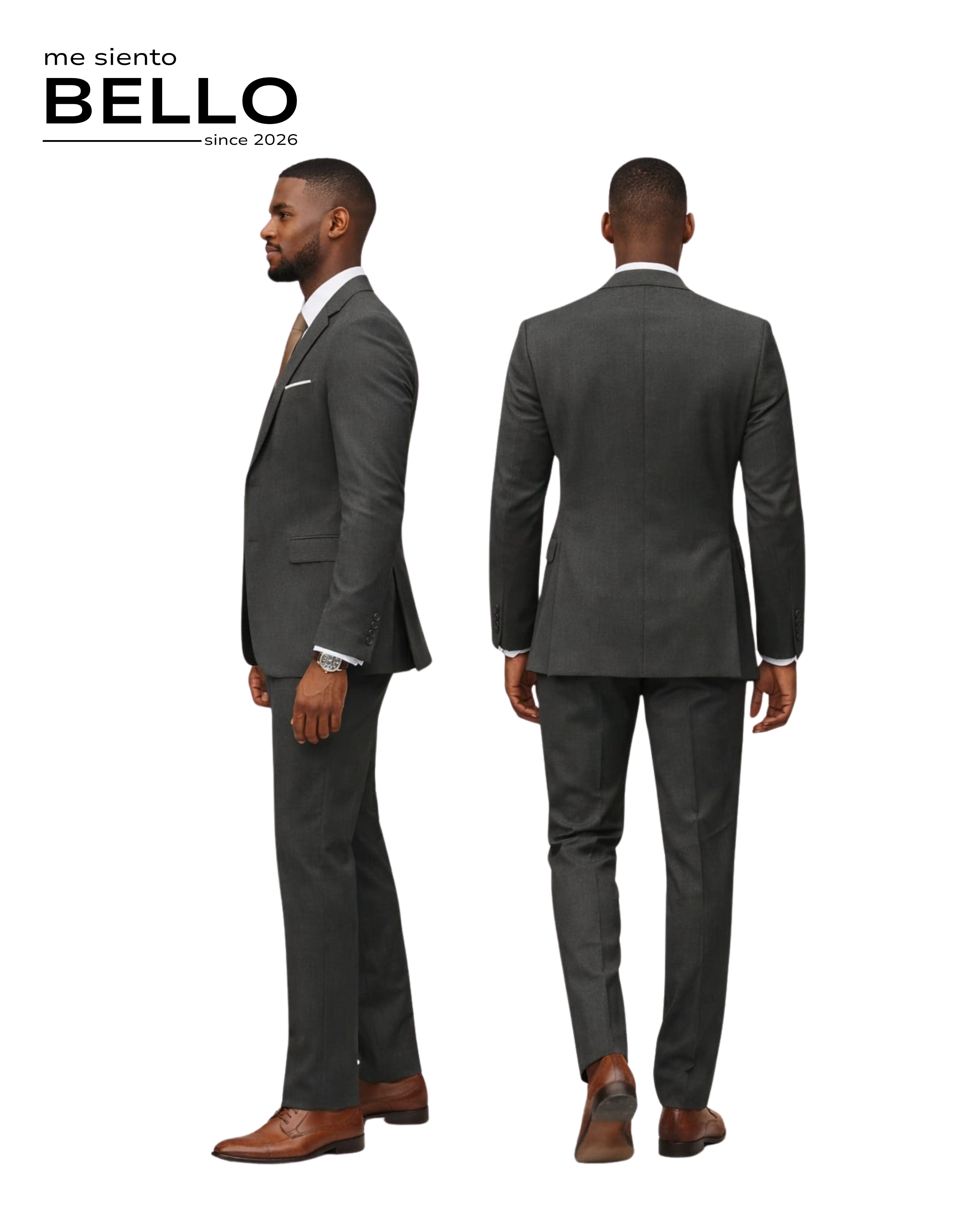 TRAJE LINAJE - 3 PIEZAS GRIS CARBON