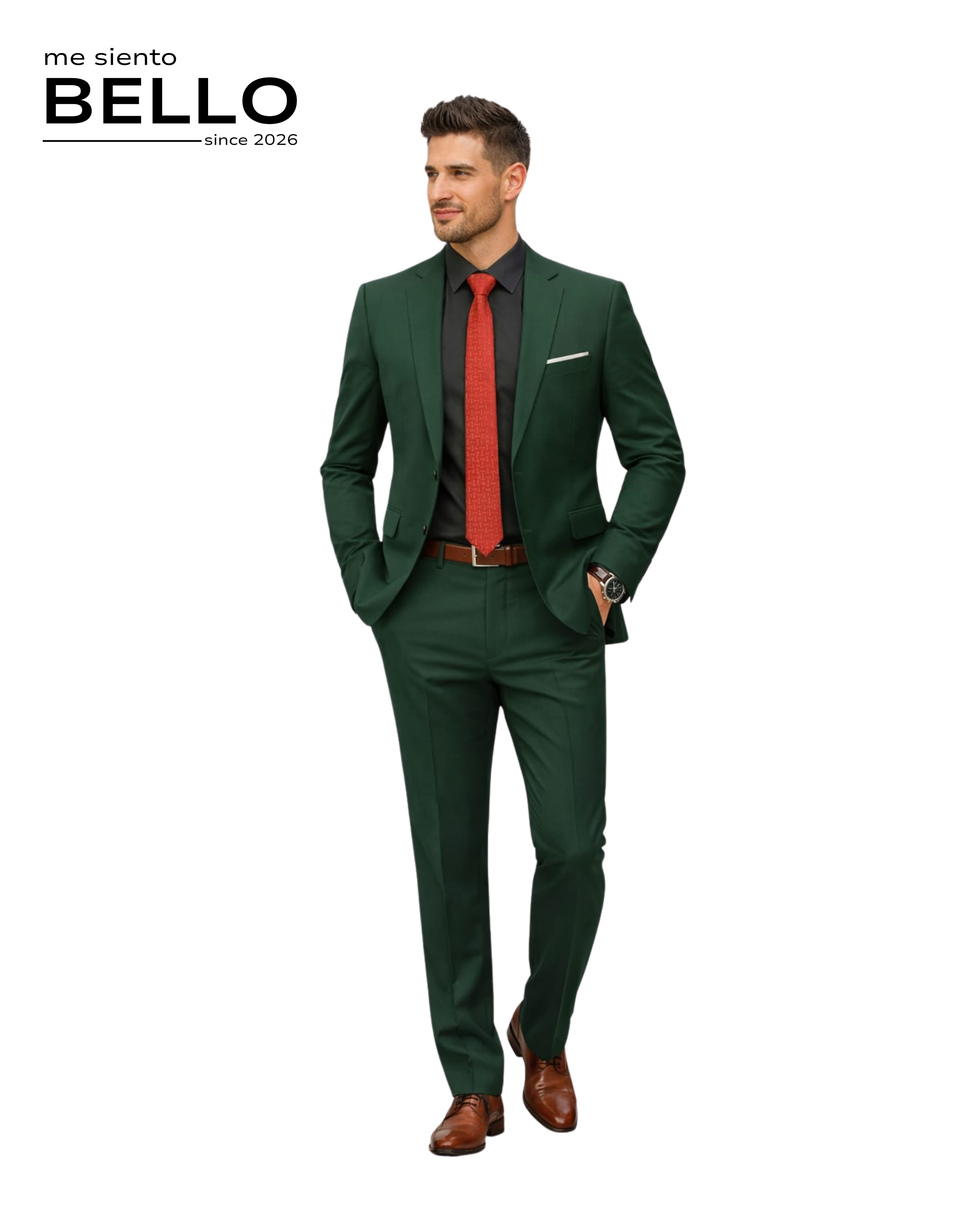 TRAJE LINAJE - 2 PIEZAS VERDE ESMERALDA