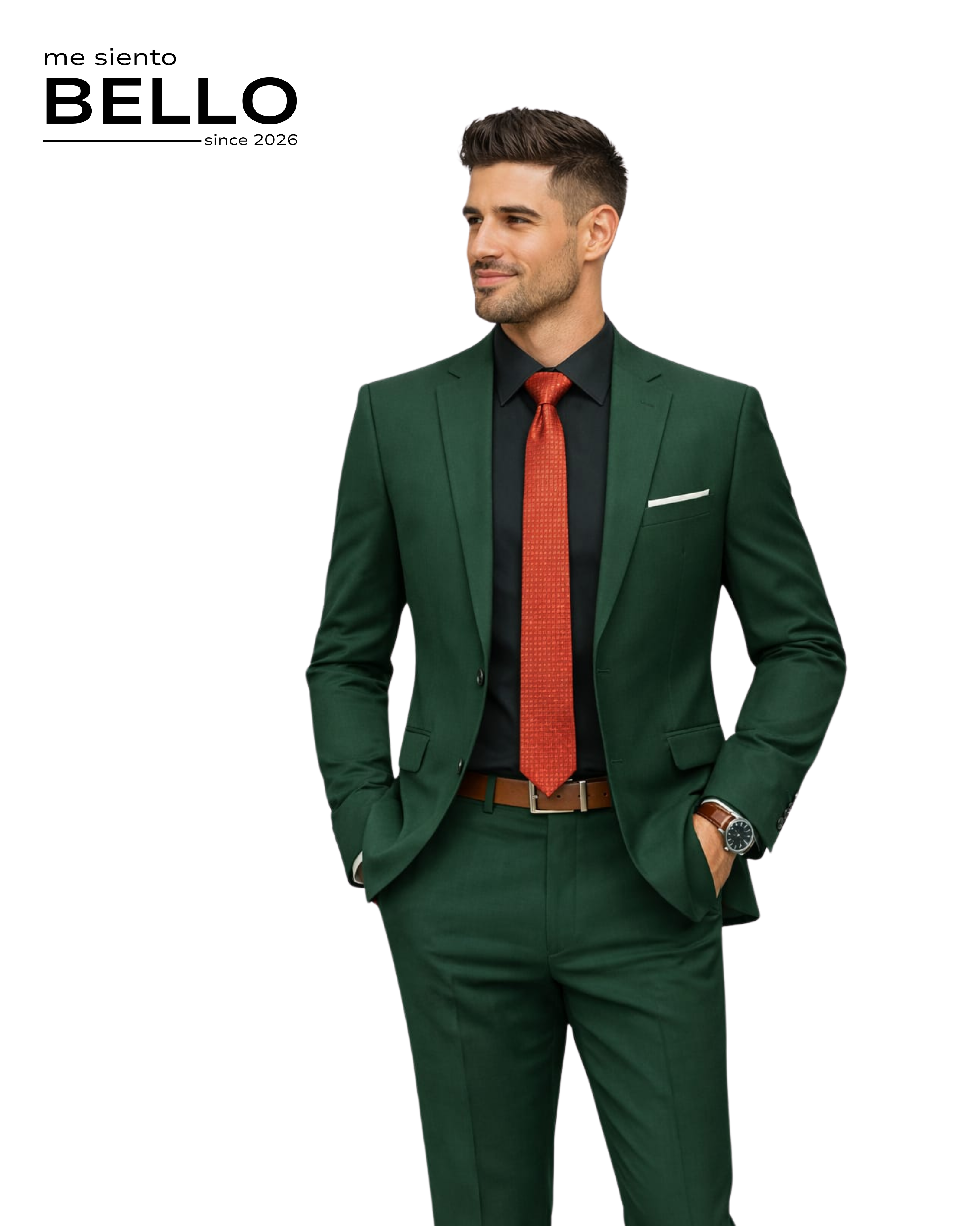 TRAJE LINAJE - 2 PIEZAS VERDE ESMERALDA